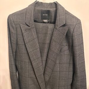 Smythe Grey Plaid Unstructured Blazer & Cropped Pant Set – Size 8